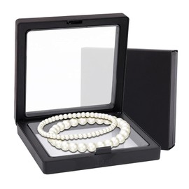 DOTUHAO Pearl Bracelet, Pearl Bracelets for Women, White Beaded Bracelets, 2 Pcs Bracelet Set with Box, Stretch Bead Ball Bracelet stack Set, Adjustable Bracelet Set Jewelry for Gifts