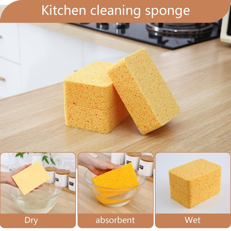 Sponges Kitchen,2" Thick Heavy Scrub Sponges,Extra Large No Scratches Household