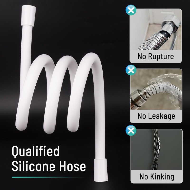BriskSpring Bidet Hose Replacement, Ultra-Soft Silicone Shower Hose, 47 Inch