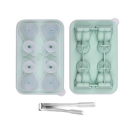 2-Pack Silicone Cat Ice Cube Trays with Free Stainless Steel Tongs – 4 Identical Cat Molds Per Tray (cat)