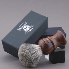 Haryali London BRAND NEW - 100% PURE BADGER HAIR SHAVING BRUSH - Rose Wood Wooden Brush