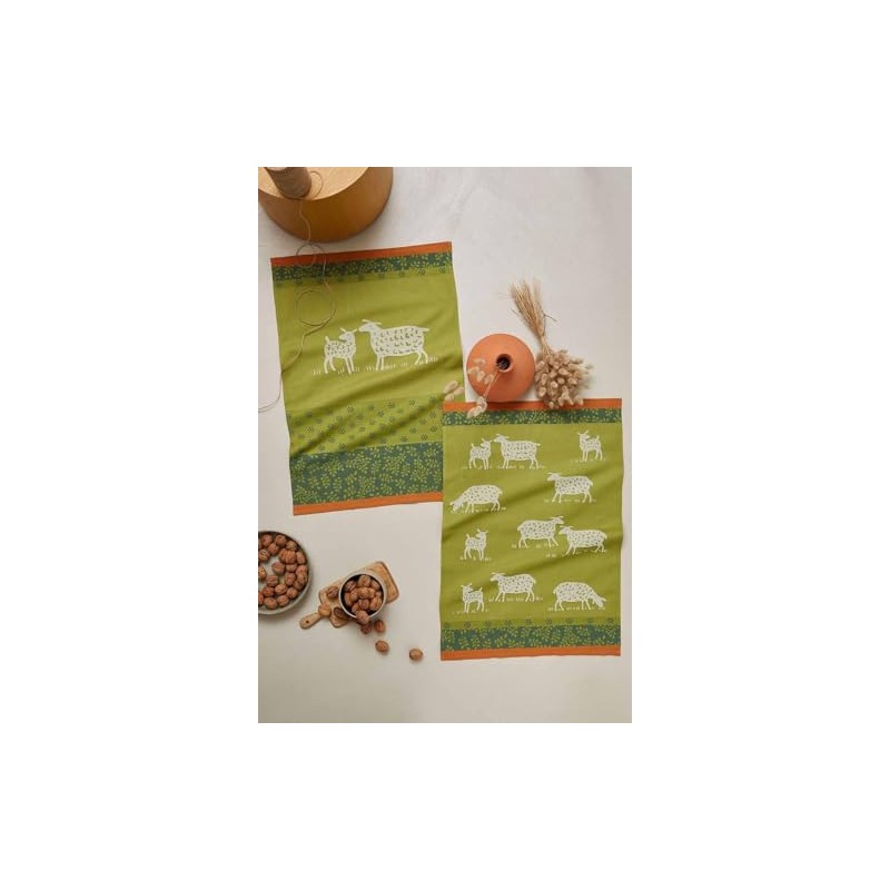 Coucke Printed Jacquard Cotton Wicker Tea Towel 50 x 75