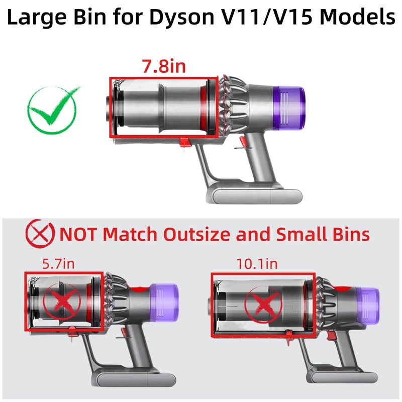 Canister Dust Bin and Filter Replacement Compatible With Dyson V11,