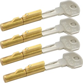 4 x BASI® Keyhole Locks with 8 Keys/Socket Lock SS12 for Deadlock (Room Doors) Cylinder Diameter 7 mm