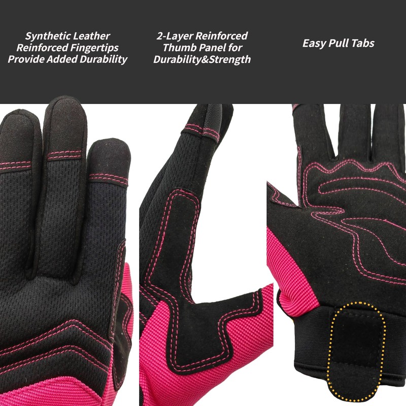 MSUPSAV Utility Work Glove,Multipurpose Work Gloves for Men,Multifunctional Synthetic Leather