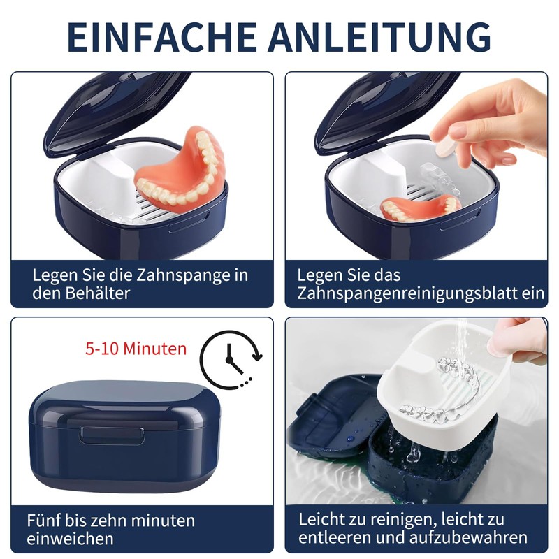 Lofez Dental Splint Box, Portable Denture Box with Removable Soaking