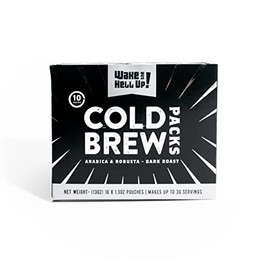 Wake The Hell Up!Â®ï¸ Cold Brew Steeping Pouches Ultra-Caffeinated Coffee | 10 Count, 1.3 oz Pouches | Perfect Balance of High Caffeine & Great Flavor.