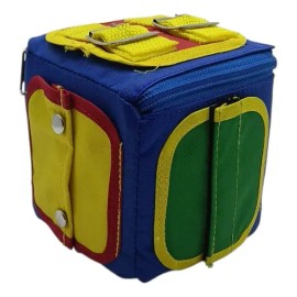 Cubo Montessori De 10x10 Cm, Lona, Material Didáctico.                                                                                                