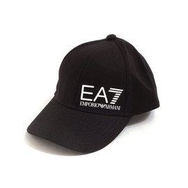 Emporio Armani EA7 Baseball Hat 275936 0P010 Cap, 00120 (Black x White Logo)