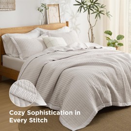 Bedsure Bedsure Quilts Queen Size - Queen Quilt Bedding Set Bedspread Coverlet Comforter, Lightweight Corduroy Pattern Bedspread, 3-Piece Set with 90"x96" Coverlet & 2 Pillow Shams, All-Season Soft Microfiber