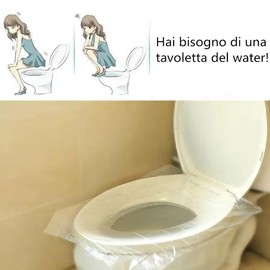 Norhogo 50 Stück Einweg-Toilettensitz, Einweg-Toilettensitzabdeckung für Kinder, Schwangere Frauen, Camping, Einzelverpackung