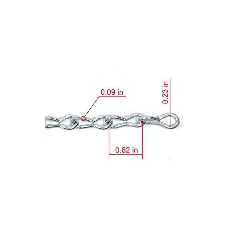 #12 X 15-FT Zinc Plated Steel Jack Chain, Weldless, Twist