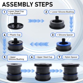 Gagsu Silicone Body Mount Kit Compatible with Ford F250 F350 2008-2016 Crew Cab, Regular Cab, Extended Cab, 6 Pack