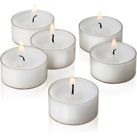 SHOPNIX SHOPNIX 8 Hour (100 Pack) Long Burning Unscented Tea Light Candles, Long Lasting, Cotton Wicks Ideal for Weddings, Birthdays, Parties, Restaurants, Massage Parlors, Spa