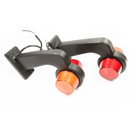 Web Truck 2 x LED Rubber Side Light 12 V 24 V with Old School Neon Style Position Light Car Truck Car Caravan Car Lamp Light Red Orange