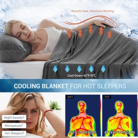 Marchpower Cooling Blanket for Hot Sleepers King Size, Arc-Chill Cooling Blanket with Double-Sided Design, Japanese Cooling Fiber Absorbs Body Heat, Lightweight Soft Cold Blankets for Sleeping Summer