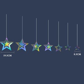 itianxi Silver 3D Star Garlands Hanging Paper Garland Planet Galaxy Twinkle Little Star Birthday Bachelorette Bridal Christmas Graduation New Year Ramadan EID Party Supplies