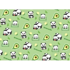 Birthday Wrapping Paper For Kids Girls Boys, Panda Avocado Bamboo Green Gift Wrap Paper for Birthday or Baby Shower, 4 Sheets Folded Flat 20x28 Inches Per Sheet
