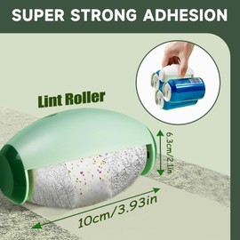 Pack of 2 Lint Rollers, Reusable Lint Roller, Washable Lint Roller, Reusable Sticky Gel Ball, Portable Lint Roller, for On the Go for Clothes, Sofas, Hair, Dust (Green)