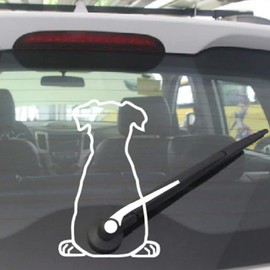 GETON Cat Dog Tail Fluffy Sticker Sticker Decal with Warranty Card Car Rear Glass Wiper Car Accessory Decoration Cat Dog Emblem (Dog White)
