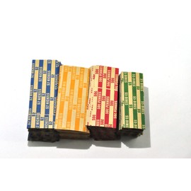 L LIKED 300 Assorted Bundle Flat Striped Coin Wrappers, 75 of Each
