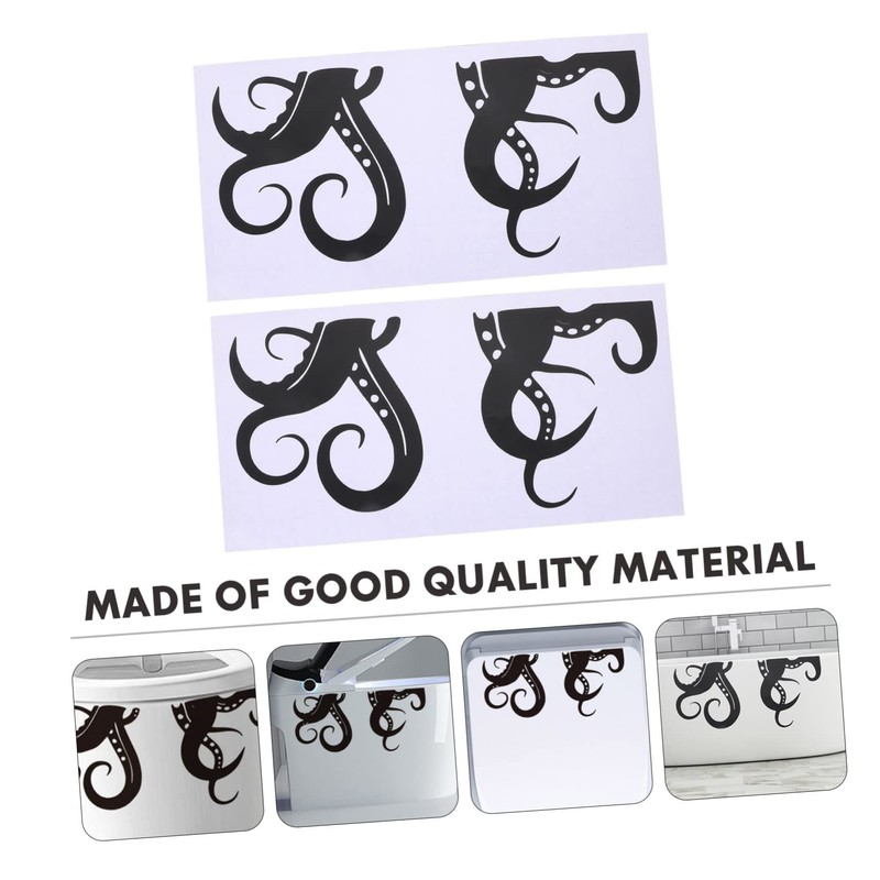 TOVINANNA 4sheets Octopus Wall Stickers Funny Toilet Decor for Bathroom