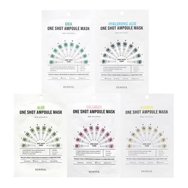 Eunyul Collagen One Shot Ampoule Mask 10 pieces and 4 other types Hyaluronic Acid Aloe Vitamin Cica Collagen - 2. Cica One Shot Ampoule Mask 10 pieces / 은율 콜라겐 원샷 앰플 마스크 10입 외 4종 히알루론산 알로에 비타민 시카 콜라겐 - 2.시카 원샷 앰플 마스크 10입