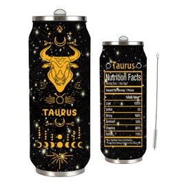 Robadyme 17OZ Taurus Constellation Zodiac Stainless Steel Tumbler Men Women Astrology Fans Birthday Gifts With Straw Lid Coffee Mugs Car Cup A4