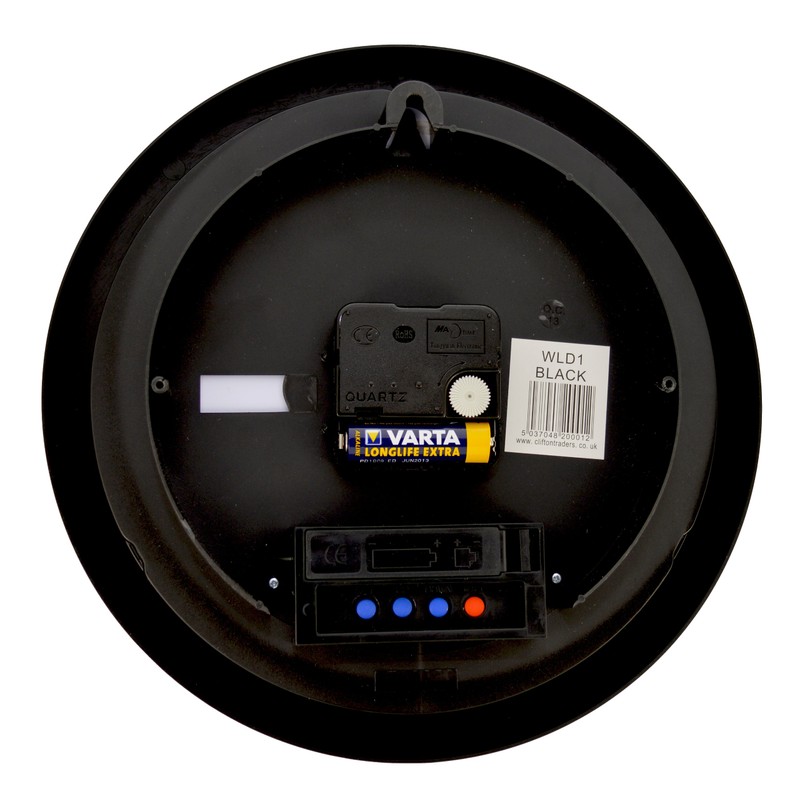 Champion 25cm Quartz wall clock with inset LCD display with