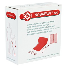 Nobafast Elastic Tubular Bandage Rolled Length 10 m Dimensions: Red Approx. 3.5 cm