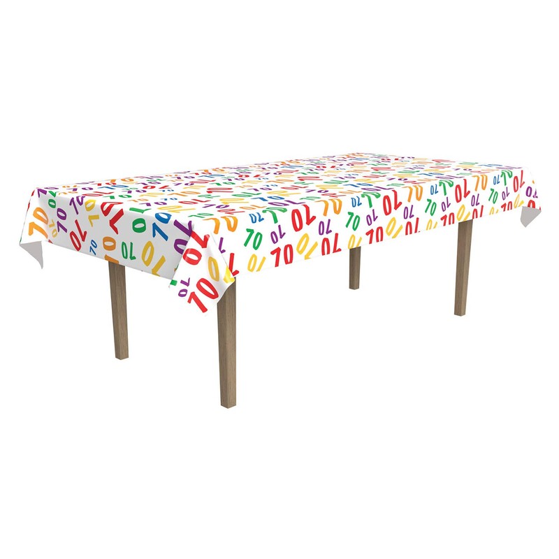 Beistle 70 Tablecover, 54 by 108-Inch, Multicolor