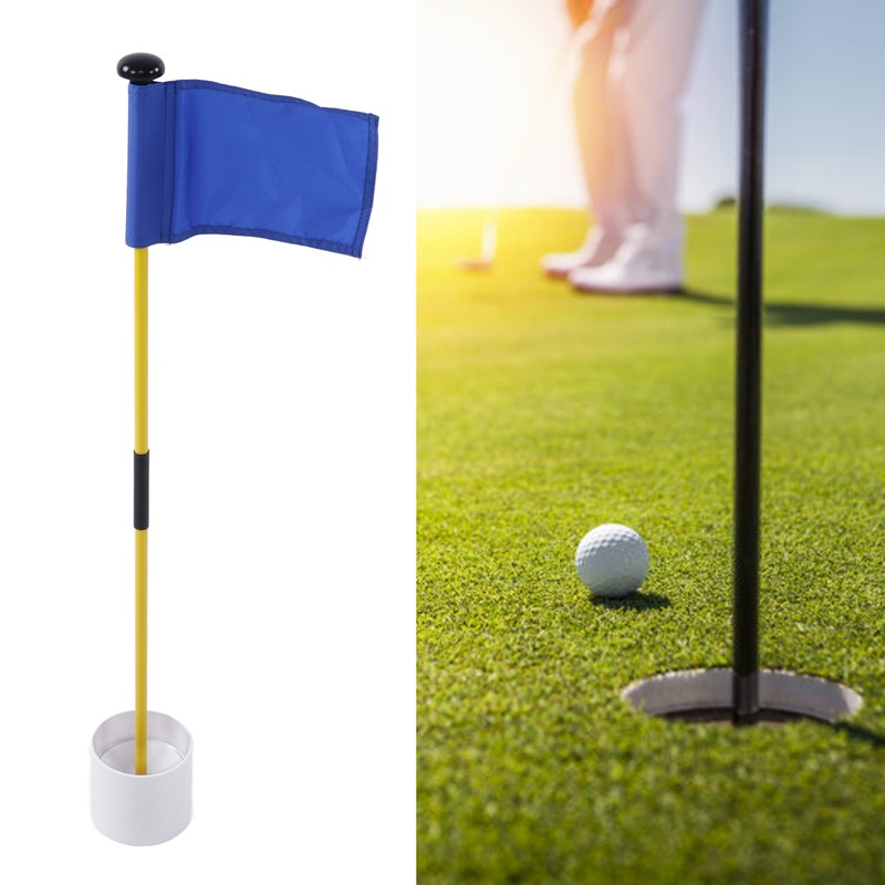 Practice Golf Hole Pole Cup Flag Stick Detachable 2 Section