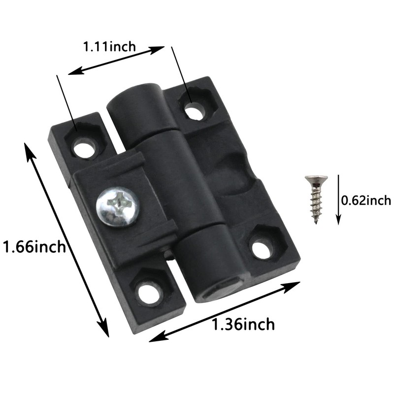 ZZHXSM 4pcs Adjustable Torque Hinge Black Door Hinge Nylon Plastic