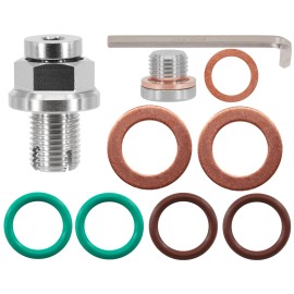 Dsnaduo 1/2"-20 Oversize Piggyback Oil Drain Plug, Stainless Steel Self Tapping Oil P...