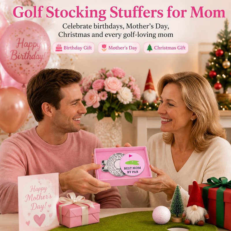 Golf Mom Gift,Pink Ball Markers for Mom Stepmom,Golf Accessories for