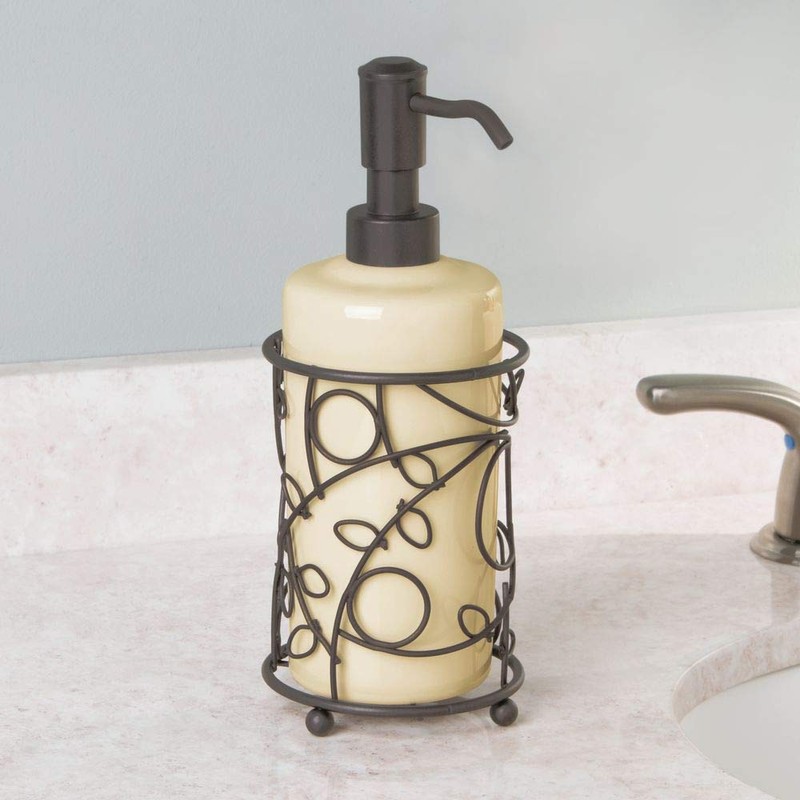 interDesign Twigz Colección para Baño Dispensador de Jabón, Color Vainilla/Bronce