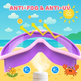 YLKJSWIM Kids Swim Goggles with Silicone Swim Cap, Swimming Goggles Cap Set for Kids 3-8, Large Frame Anti-Fog Anti-UV Leaking pool goggles for Boys Girls Youth Toddler