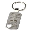 Keyring pendant with heart cut-out and engraving "Eigenschaften einer Mama"