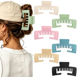 6 Pcs Hat Friendly Claw Clip for Baseball Caps, Trucker Claw Hair Clips for Women Thick Hair Hat Hairstyles, Strong Hold Hat Clip for Sports & Daily Work