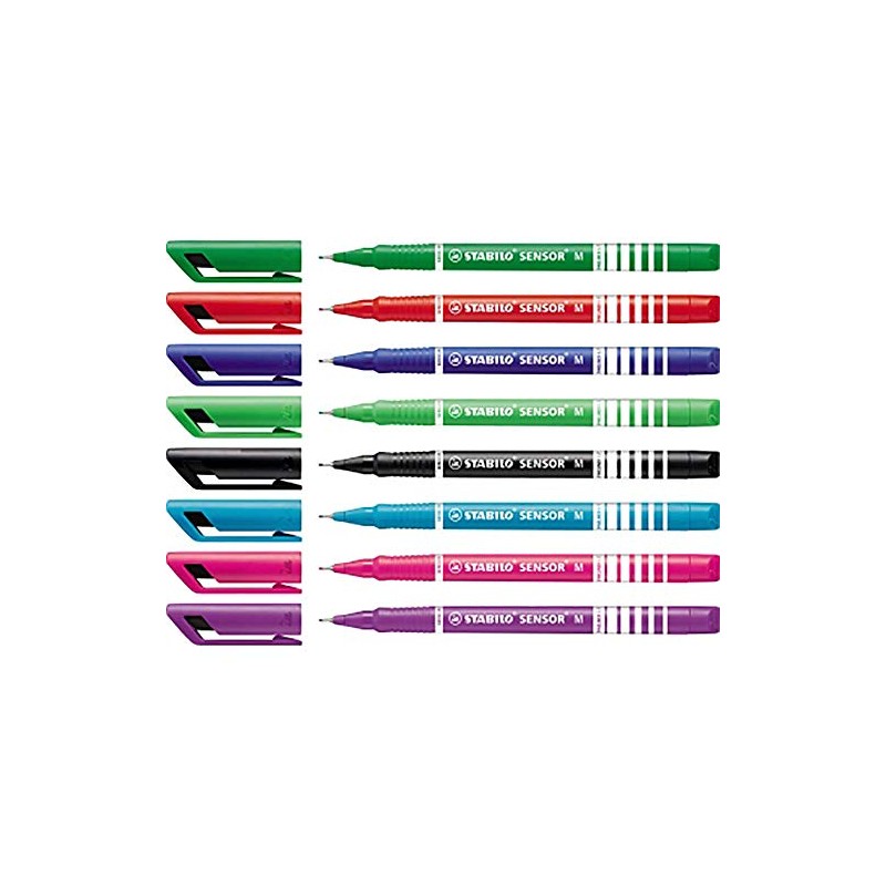 STABILO SENSOR M Fineliner with Spring-Loaded Tip, Medium, Single Pen,