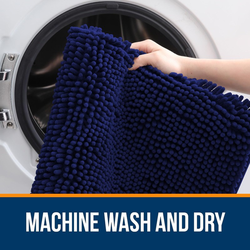 OLANLY Bathroom Rugs 24x16, Extra Soft Absorbent Chenille Bath Rugs,