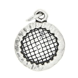 LGU Sterling Silver Oxidized 3D Trampoline Charm Pendant