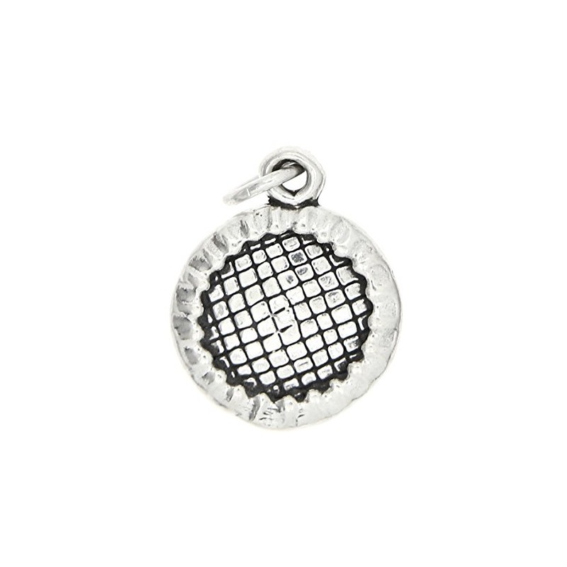 LGU Sterling Silver Oxidized 3D Trampoline Charm Pendant
