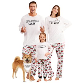IFFEI Matching Family Pajamas Sets Holiday Stay at Home PJ's with Letter Printed Tee and Car Printed Pants with Pockets Women: L