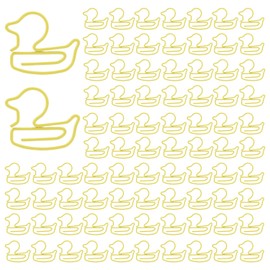 Tinoaly 100pcs Small Duck Shaped Paper Clips, Cute Yellow Duck Bookmarks Decorative Animal Paperclips Fun Office Supplies School Accessories Unique Gifts for Duck Lovers Coworkers Teachers Desk Decor