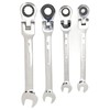 Flex Head Ratcheting Combination Wrench Set Chrome Vanadium Steel Quick
