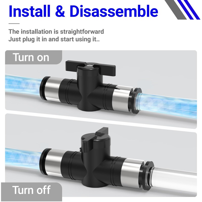 EterMutable BUC3/8 3Packs 3/8"OD Push to Connect Fittings Quick Connect