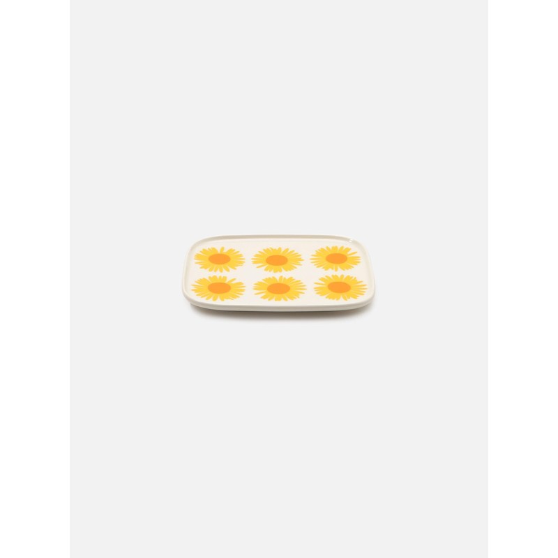 Marimekko Auringonkukka Plate Women's 52_1_52239472289 F White x Yellow