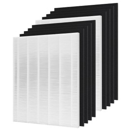 CHAMONNY D360 True HEPA Replacement Filter D3, Compatible with Winix D360 Air Purifier, Compare to Winix D3 Filter, Item Number 1712-0101-02,2 H13 True HEPA Filters + 8 Activated Carbon Pre-Filters