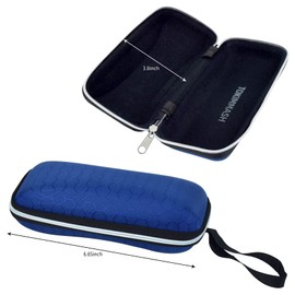 TOKIMMASH Glasses Case with Zipper Hard Case Glasses Case of Portable Eyeglasses Case Sunglasses Hard Case Box Protector for Men Women Students and 4 pieces with cleaning cloth